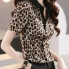 Chemise léopard femme en chiffon slim