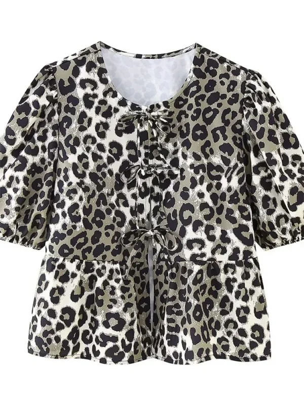 Chemise imprimée leopard femme