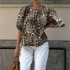 Chemise imprimée leopard femme