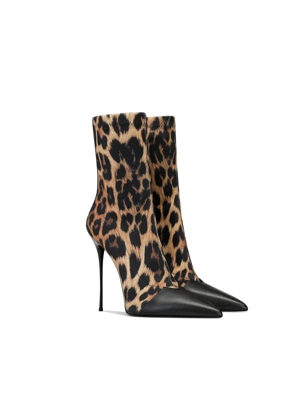 Bottines léopard femme – boots talon pointu marron chic