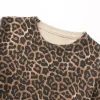 Pull léopard femme col rond tricoté – Mode automne