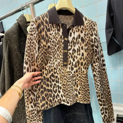 Pull léopard femme vintage manches longues – Leopard Everyday