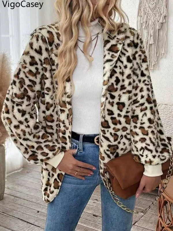 veste leopard a capuche femme