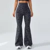 Legging léopard femme taille haute – flare gainant yoga et fitness