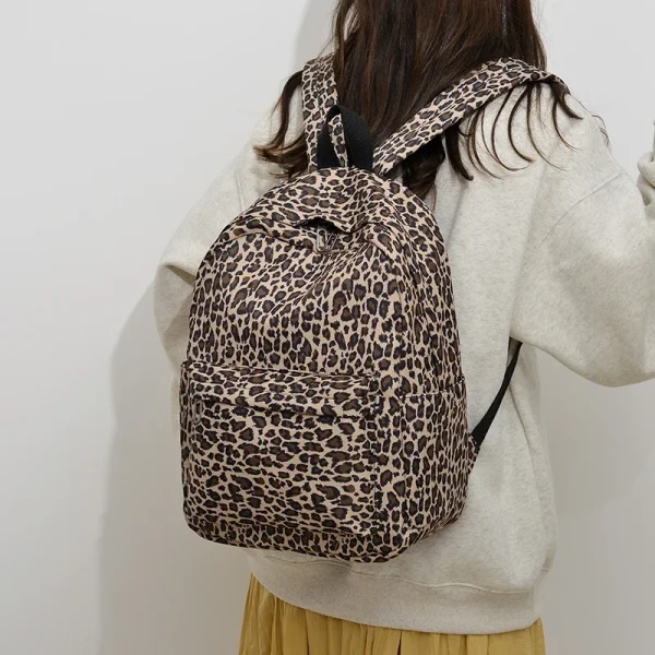 Sac à dos léopard grande capacité femme