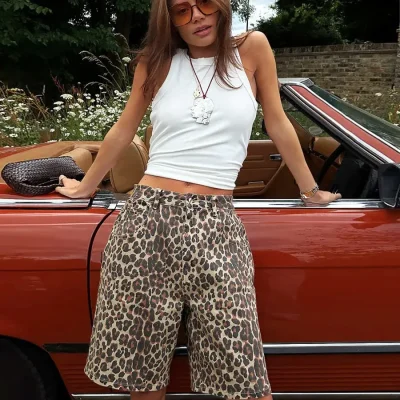 short leopard femme