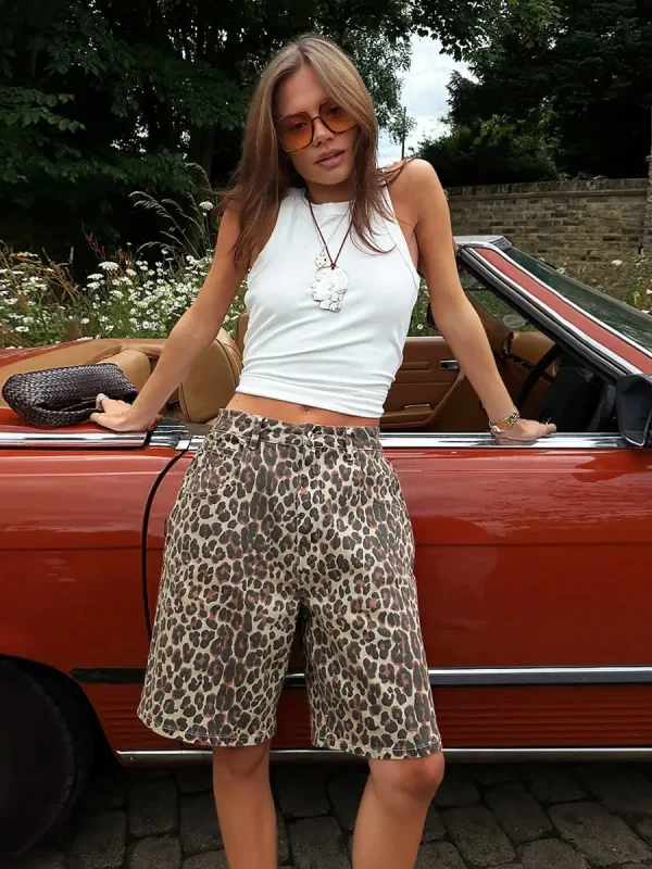 short leopard femme