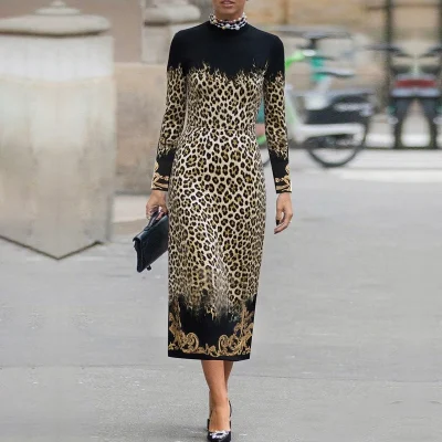 robe leopard femme casual