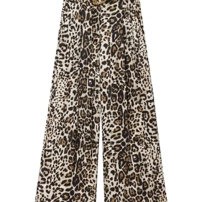 pantalon leopard femme satin