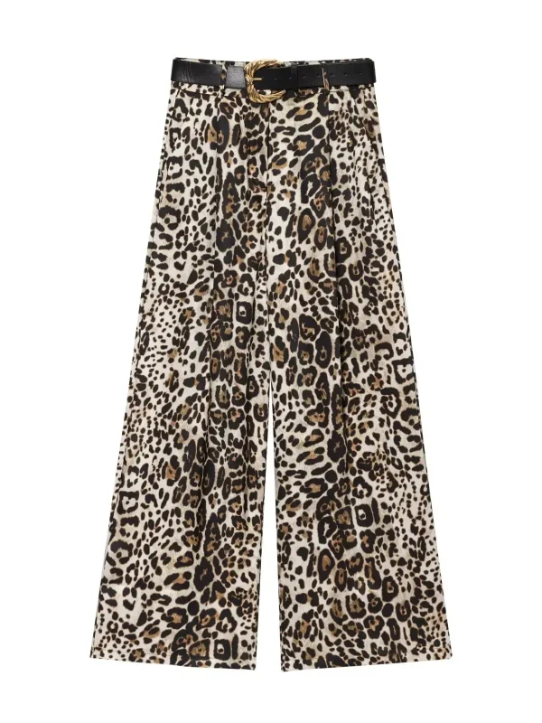 pantalon leopard femme satin