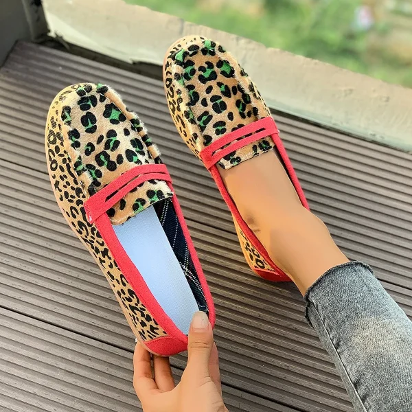 Mocassin léopard femme
