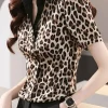 Chemise léopard femme en chiffon slim