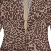 Robe léopard femme bodycon – Col en V profond et fente haute sexy