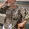 Chemise imprimée leopard femme