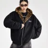 Veste femme léopard à capuche oreilles – Chaude et originale