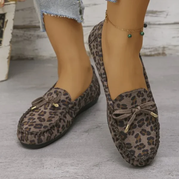Mocassin léopard femme