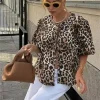 Chemise imprimée leopard femme