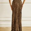 Jupe longue léopard femme taille haute – Maxi élégante et vintage