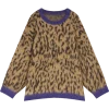 Pull léopard oversize col violet femme