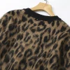 Pull léopard femme col rond printemps 2025