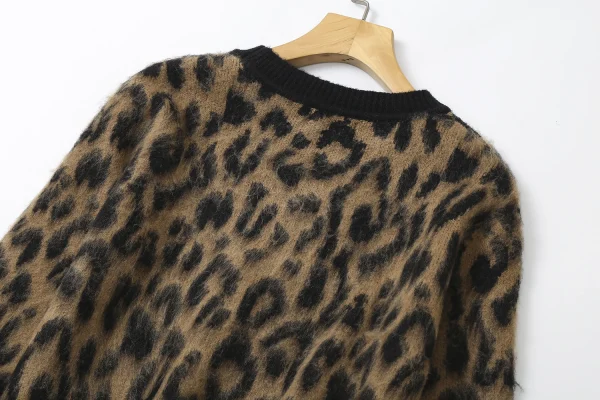 Pull léopard femme col rond printemps 2025