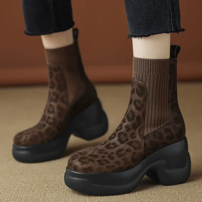bottes punk leopard femme