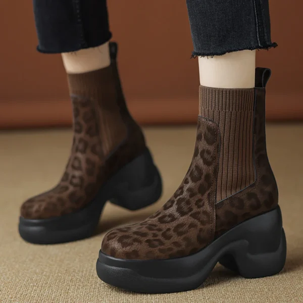 bottes punk leopard femme