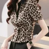 Chemise léopard femme en chiffon slim