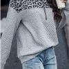 Pull léopard femme manches longues automne-hiver