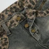 Short léopard femme denim rétro sexy hot pants