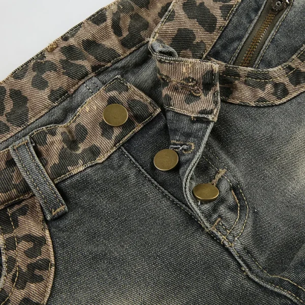 Short léopard femme denim rétro sexy hot pants