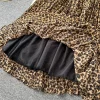 Robe léopard femme sexy – Taille haute élégante avec strass scintillants