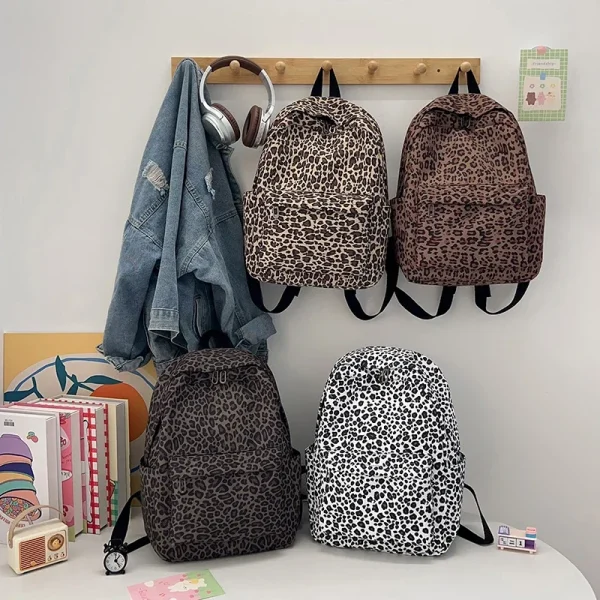 Sac à dos léopard grande capacité femme