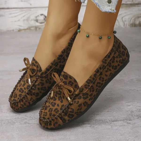 Mocassin léopard femme