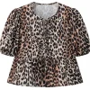 Chemise imprimée leopard femme