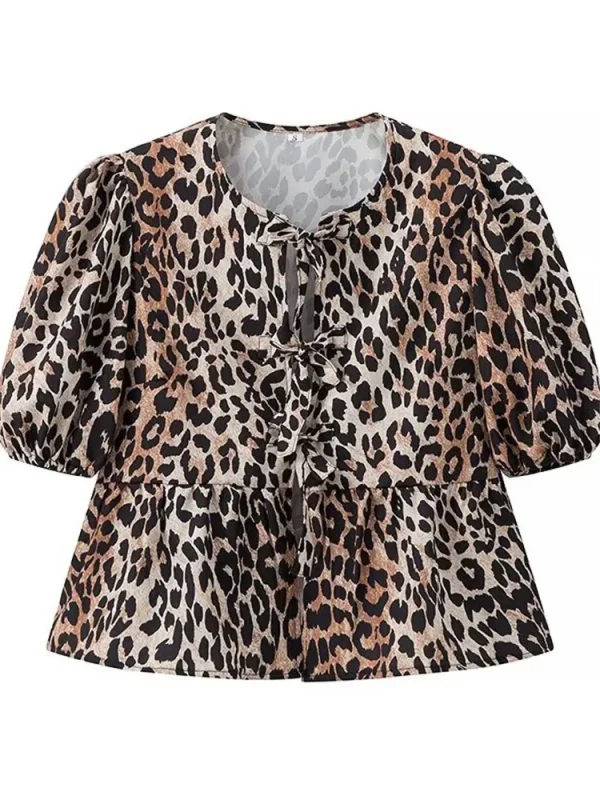 Chemise imprimée leopard femme