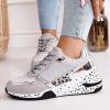 baskets leopard compensée femme beige