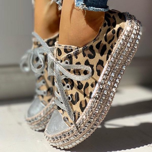 baskets leopard basses femme
