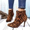 Bottines Imprimées Léopard à Talons