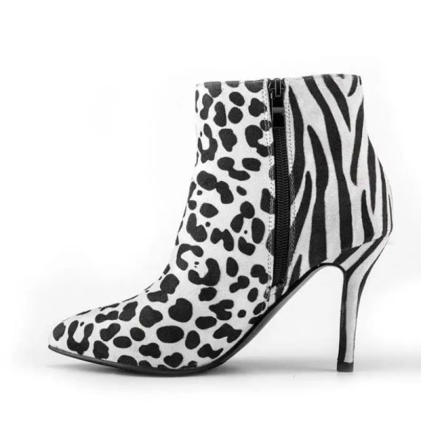 Bottines Imprimées Léopard à Talons