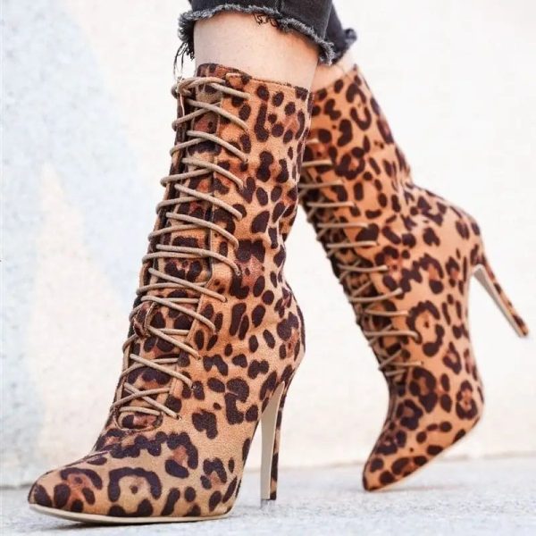 Bottines Lacets Léopard