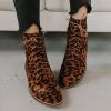 Bottines Lacets Léopard Petits Talons