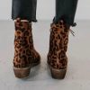 Bottines Lacets Léopard Petits Talons