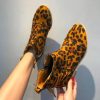 Bottines Léopard à Fermeture Éclair Jaunes