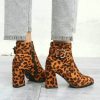 Bottines Léopard à Talons Évasés