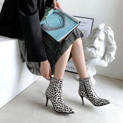 Bottines Léopard Blanches