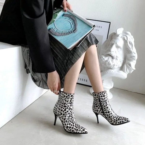 Bottines Léopard Blanches