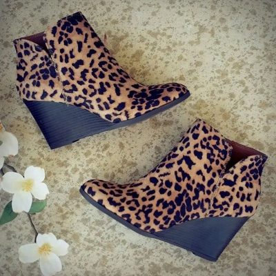Bottines Léopard Compensées