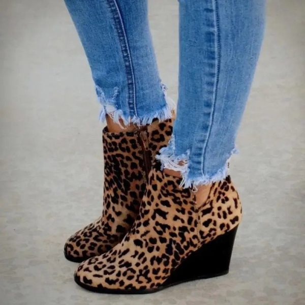 Bottines Léopard Compensées