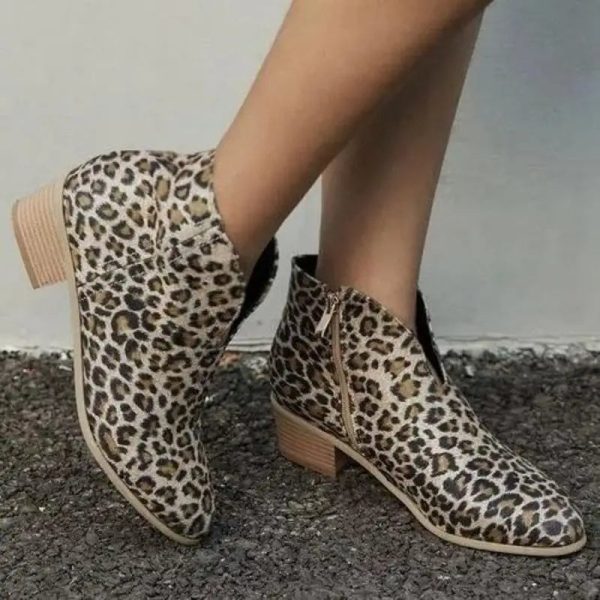 Bottines Léopard Ouvertes